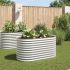 Strat înălțat de grădină argintiu 320x80x81 cm oțel galvanizat GartenMobel Dekor