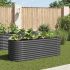 Strat înălțat grădină argintiu 240x80x81 cm oțel galvanizat   GartenMobel Dekor