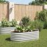 Strat înălțat de grădină argintiu 320x80x81 cm oțel galvanizat GartenMobel Dekor