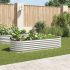 Strat înălțat de grădină argintiu 320x80x81 cm oțel galvanizat GartenMobel Dekor