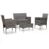 Set mobilier de grădină cu perne, 4 piese, negru, poliratan GartenMobel Dekor