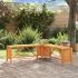 Bancă grădină de colț cu jardinieră 117cm gri lemn masiv acacia GartenMobel Dekor