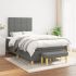 Pat box spring cu saltea, gri închis, 140x190 cm, textil GartenMobel Dekor