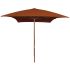 Umbrelă de soare, exterior, stâlp lemn, albastru, 200x300 cm GartenMobel Dekor