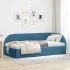 Cadru de pat colțar cu headboard albastru 90 x 200 cm Catifea GartenMobel Dekor