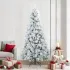 Brad de Crăciun artificial cu suport Verde și alb 120 cm PVC GartenMobel Dekor