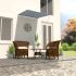 Copertină retractabilă, albastru și alb, 300 x 150 cm GartenMobel Dekor