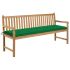 Bancă de grădină cu pernă albastru deschis 175cm lemn masiv tec GartenMobel Dekor