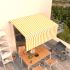 Copertină retractabilă manual cu stor, albastru & alb, 3x2,5 m GartenMobel Dekor
