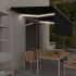 Copertină retractabilă manual cu stor&LED, antracit, 5x3 m GartenMobel Dekor