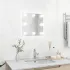 Oglindă de perete cu lumini LED, sticlă, pătrată GartenMobel Dekor