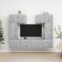Set de dulapuri TV, 6 piese, gri beton, lemn prelucrat GartenMobel Dekor