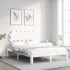 Cadru de pat cu tăblie, 140x190 cm, alb, lemn masiv GartenMobel Dekor