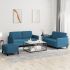 Set de canapele, 3 piese, albastru, catifea GartenMobel Dekor
