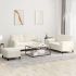 Set de canapele cu perne, 3 piese, crem, catifea GartenMobel Dekor
