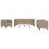 Set canapele Chesterfield cu 3 locuri, maro, piele eco. GartenMobel Dekor
