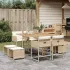 Set mobilier de exterior cu perne, 11 piese, negru, poliratan GartenMobel Dekor