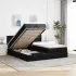 Cadru de pat otoman cu saltele Gri deschis 160x200cm Material GartenMobel Dekor