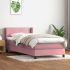 Pat box spring cu saltea, roz, 140x220 cm, catifea GartenMobel Dekor