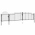 Poartă gard pentru grădină cu vârf suliță, negru 5 x 1,75 m GartenMobel Dekor