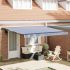 Cortina Retractabilă Manual Albastru și Alb 400x300 cm țesătură GartenMobel Dekor