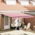 Cortina Retractabilă Manual Albastru și Alb 400x300 cm țesătură GartenMobel Dekor