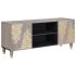 Cabinet TV cu raft Negru 105 x 33 x 46 cm Lemn de mango solid GartenMobel Dekor