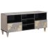 Cabinet TV Gri și Aur 100 x 33.5 x 46 cm Lemn masiv de mango GartenMobel Dekor