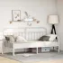 Cadru de pat de zi cu headboard Negru 90 x 190 cm Oțel GartenMobel Dekor