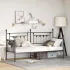 Cadru de pat de zi cu headboard Negru 75 x 190 cm Oțel GartenMobel Dekor