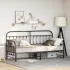 Cadru de pat de zi cu headboard Alb 80 x 200 cm Oțel GartenMobel Dekor