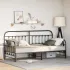 Cadru de pat de zi cu headboard Negru 90 x 190 cm Oțel GartenMobel Dekor
