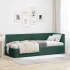 Cadru de pat colțar cu headboard Gri închis 80 x 200 cm Catifea GartenMobel Dekor