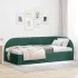 Cadru de pat colțar cu headboard Negru 90 cm x 190 cm țesătură GartenMobel Dekor