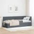 Cadru de pat colțar cu headboard Gri închis 80 x 200 cm Catifea GartenMobel Dekor