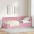 Cadru de pat colțar cu headboard Gri închis 80 x 200 cm Catifea GartenMobel Dekor
