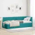 Cadru de pat colțar cu headboard Gri închis 80 x 200 cm Catifea GartenMobel Dekor
