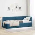 Cadru de pat colțar cu headboard Gri închis 80 x 200 cm Catifea GartenMobel Dekor