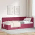 Cadru de pat colțar cu headboard Crem 100 x 200 cm Catifea GartenMobel Dekor