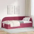 Cadru de pat colțar cu headboard Negru 100 cm x 200 cm țesătură GartenMobel Dekor