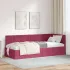 Cadru de pat colțar cu headboard Gri închis 80 x 200 cm Catifea GartenMobel Dekor