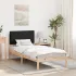 Cadru de pat cu tăblie tapițată cu headboard Negru 75 x 190 cm GartenMobel Dekor