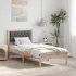 Cadru de pat cu headboard Negru 75 x 190 cm Lemn de pin masiv GartenMobel Dekor
