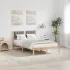 Cadru de pat cu headboard Negru 135 x 190 cm Lemn de pin masiv GartenMobel Dekor