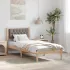 Cadru de pat Gri taupe 90 x 190 cm Lemn de pin masiv GartenMobel Dekor