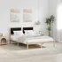 Cadru de pat cu headboard Negru 140 x 190 cm Lemn de pin masiv GartenMobel Dekor