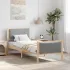 Cadru de pat cu headboard Gri deschis 80 x 200 cm țesătură GartenMobel Dekor