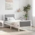 Cadru de pat cu headboard Gri deschis 80 x 200 cm țesătură GartenMobel Dekor