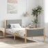 Cadru de pat cu headboard Gri deschis 90 x 200 cm țesătură GartenMobel Dekor