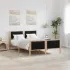 Cadru de pat cu headboard Gri închis 135 x 190 cm țesătură GartenMobel Dekor